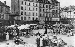 1906年にパリのダグリエール広場とマルケルノワール、ベッカリア通りを描いたポストカード